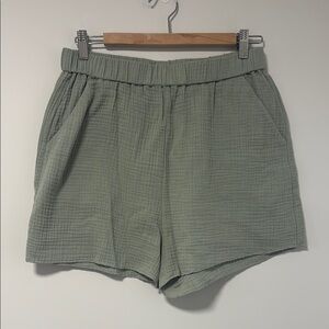 NWT Sage Green Shorts with Textured Gauze Fabric